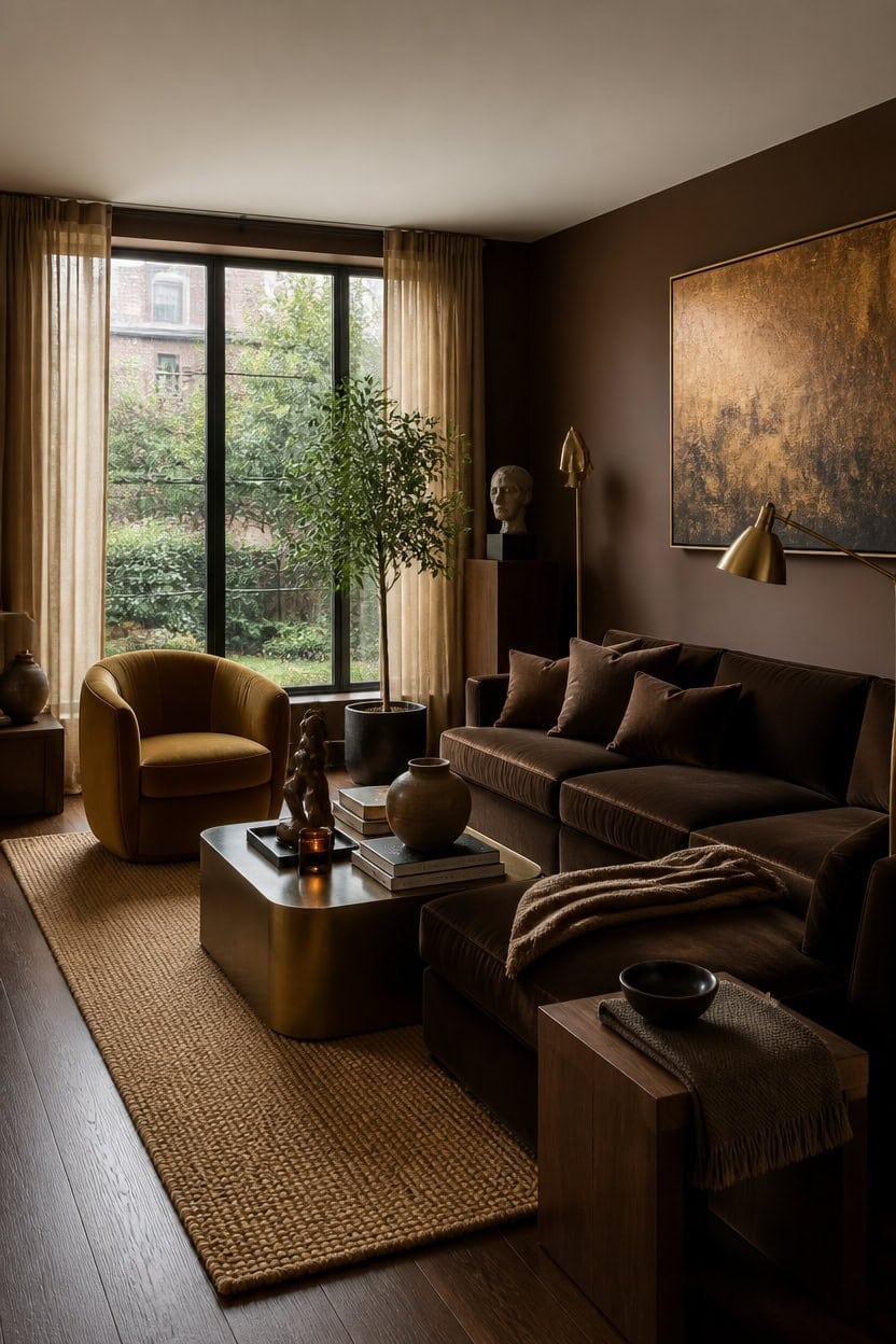 brown gold gallery ambience