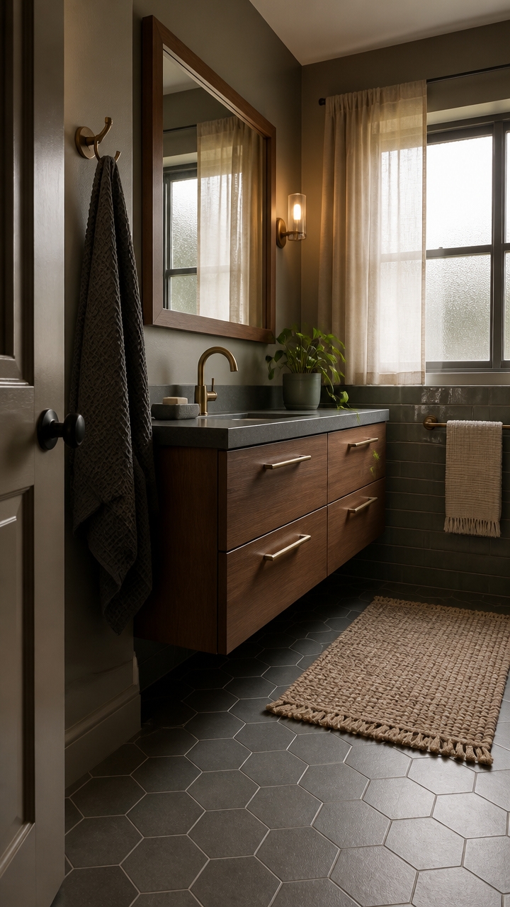 brushed bronze with slate gray