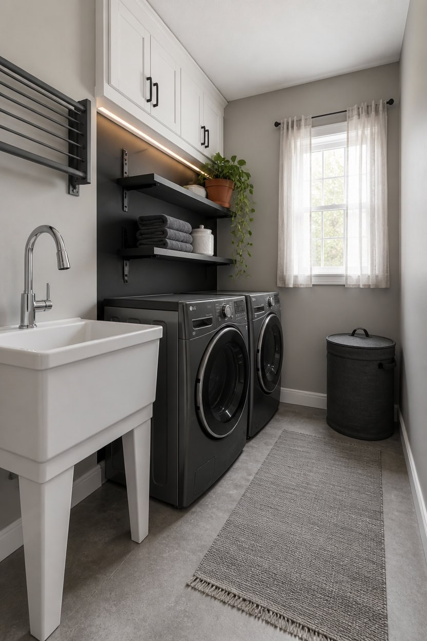 budget friendly dark gray laundry
