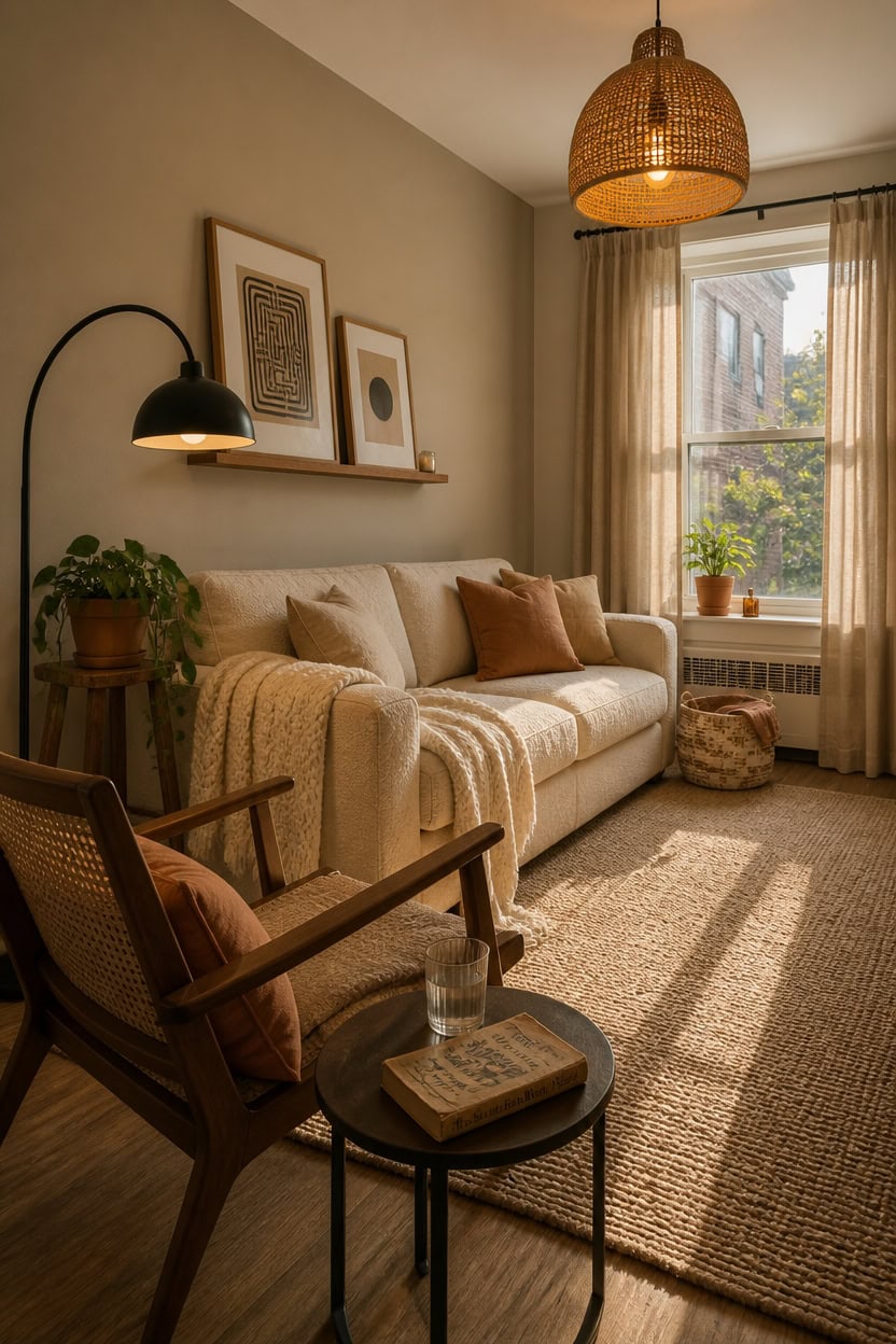 budget luxe neutral living room