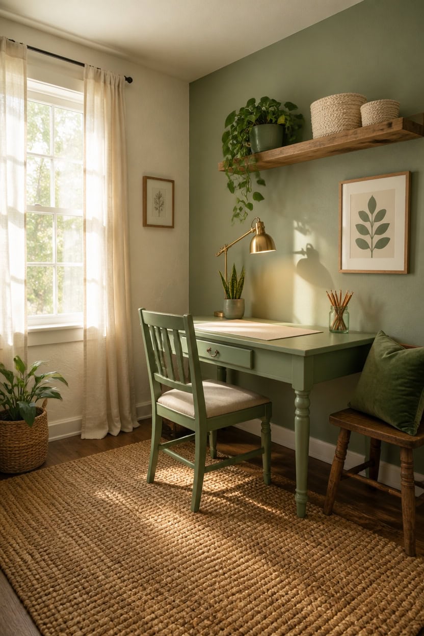 budget nature inspired office makeover