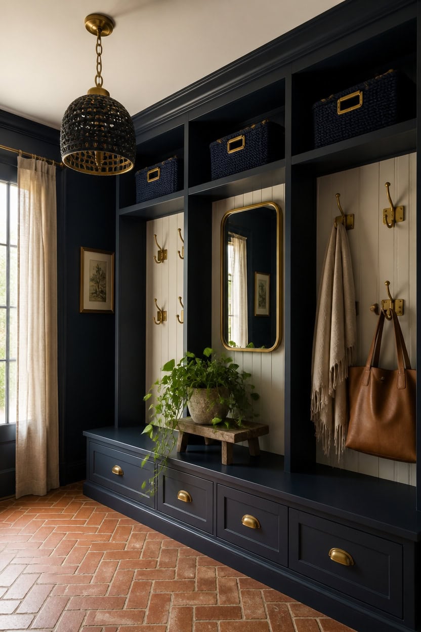 burnished brass anchors navy interiors