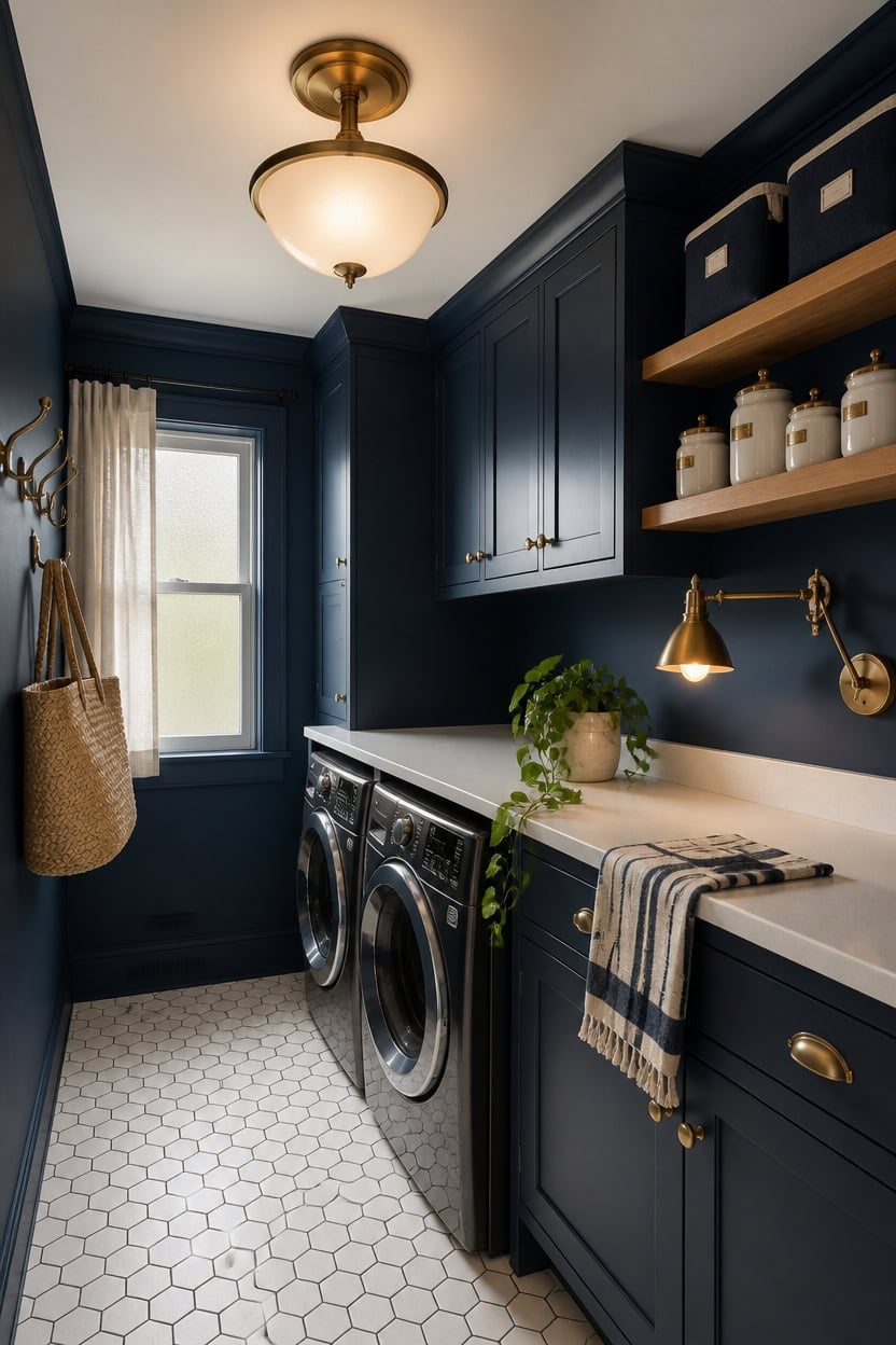 burnished brass navy laundry