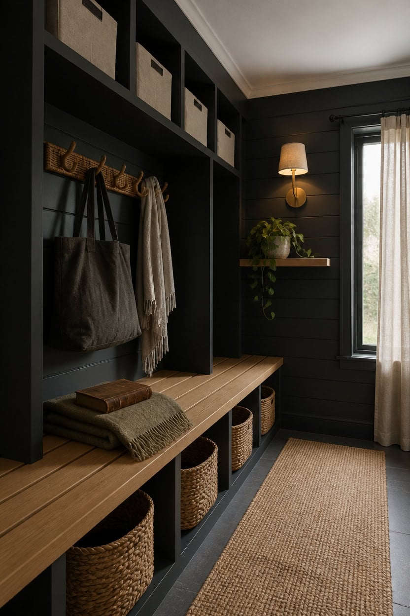 charcoal layered linen wood textures