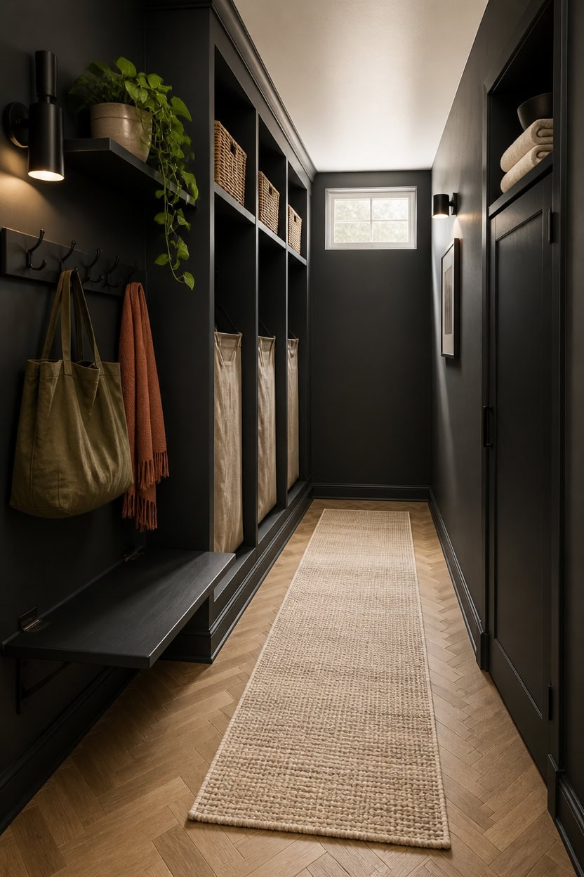 charcoal vertical storage narrow entry