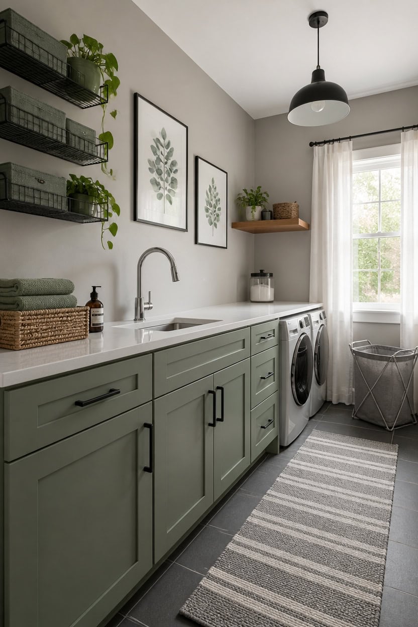 cool gray with sage
