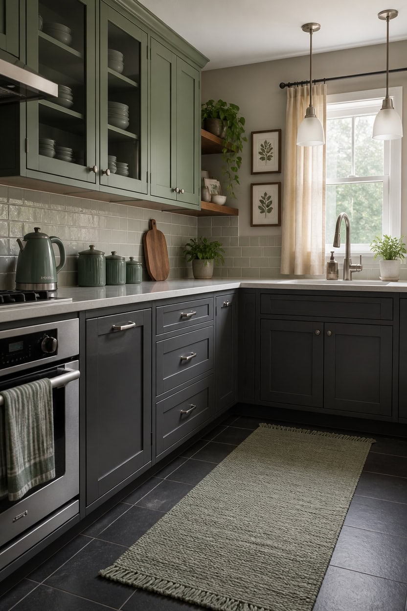 cool tone gray and green