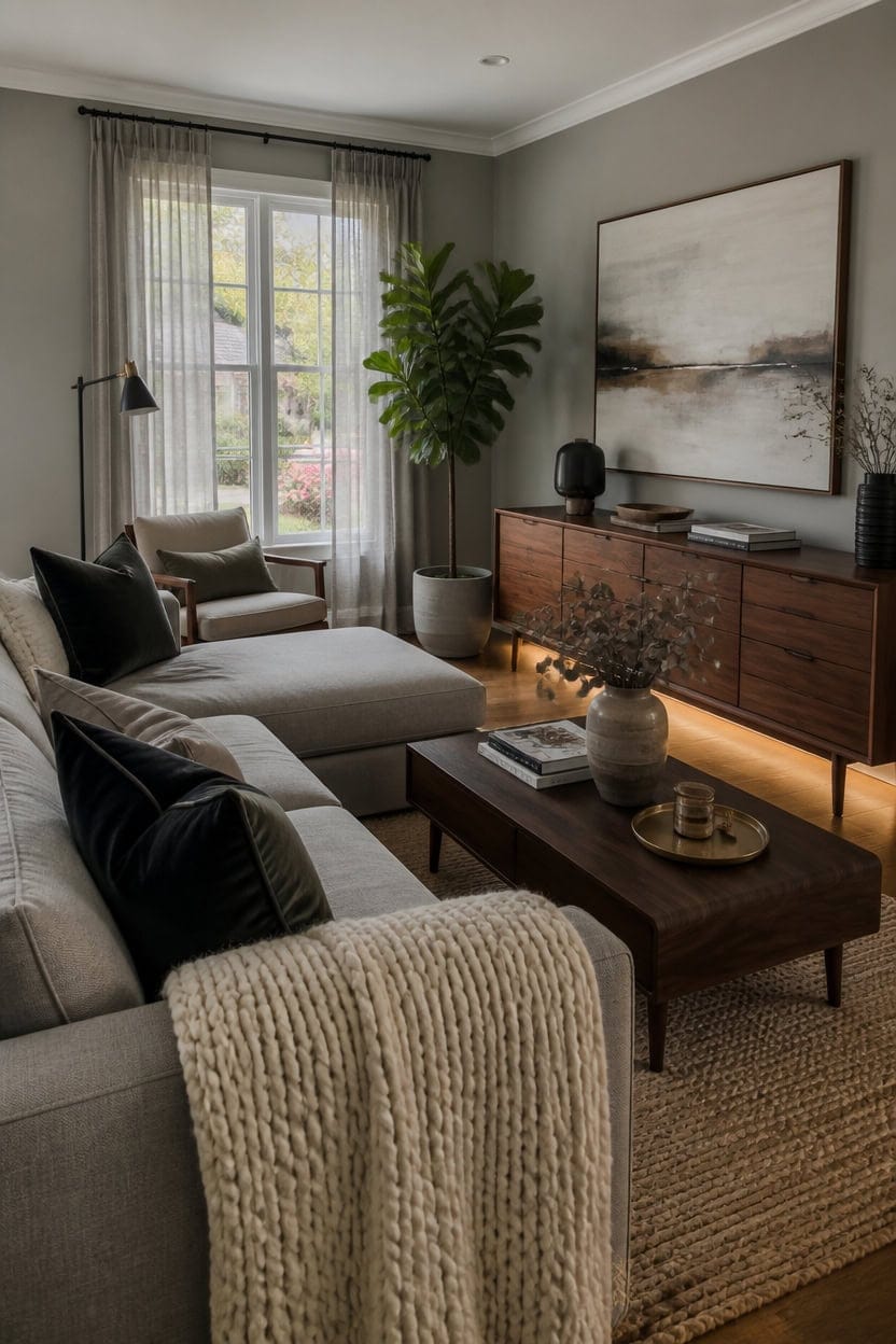 cozy gray room accents