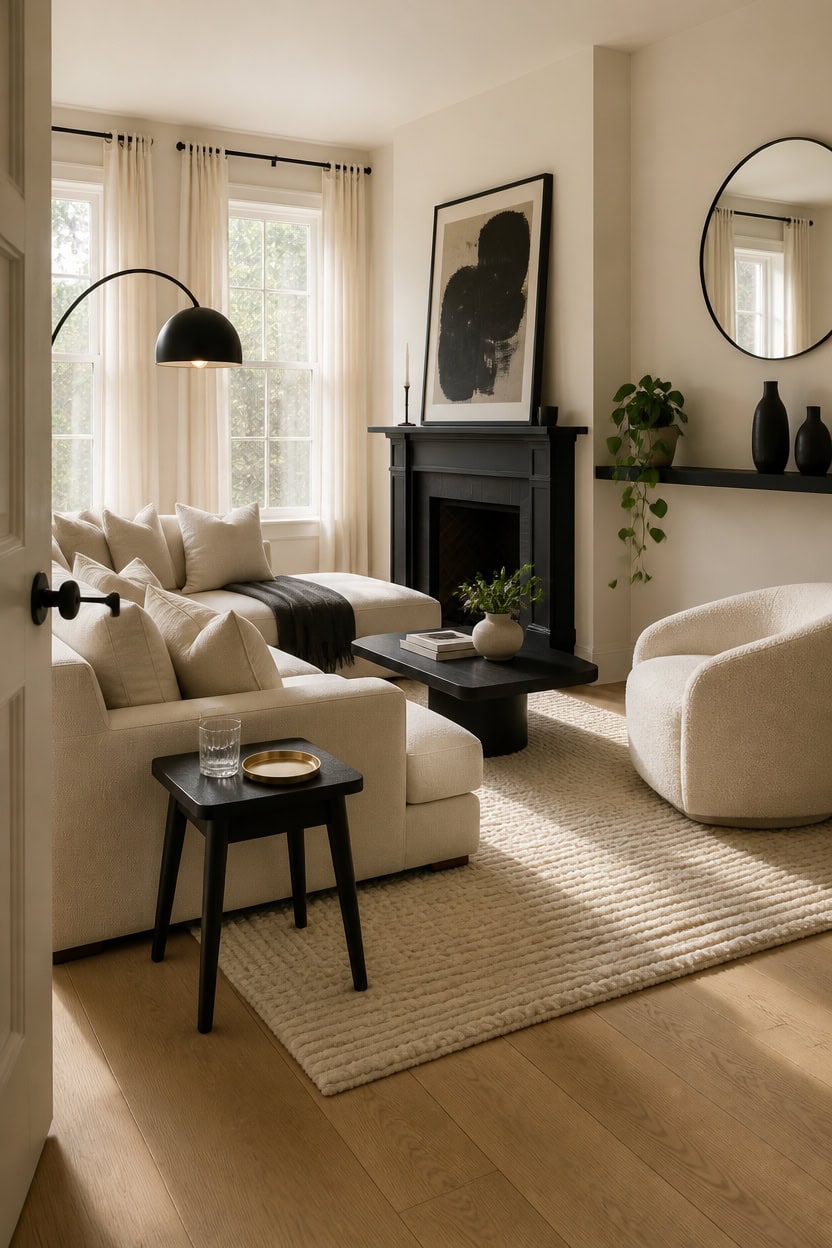cream base black anchors