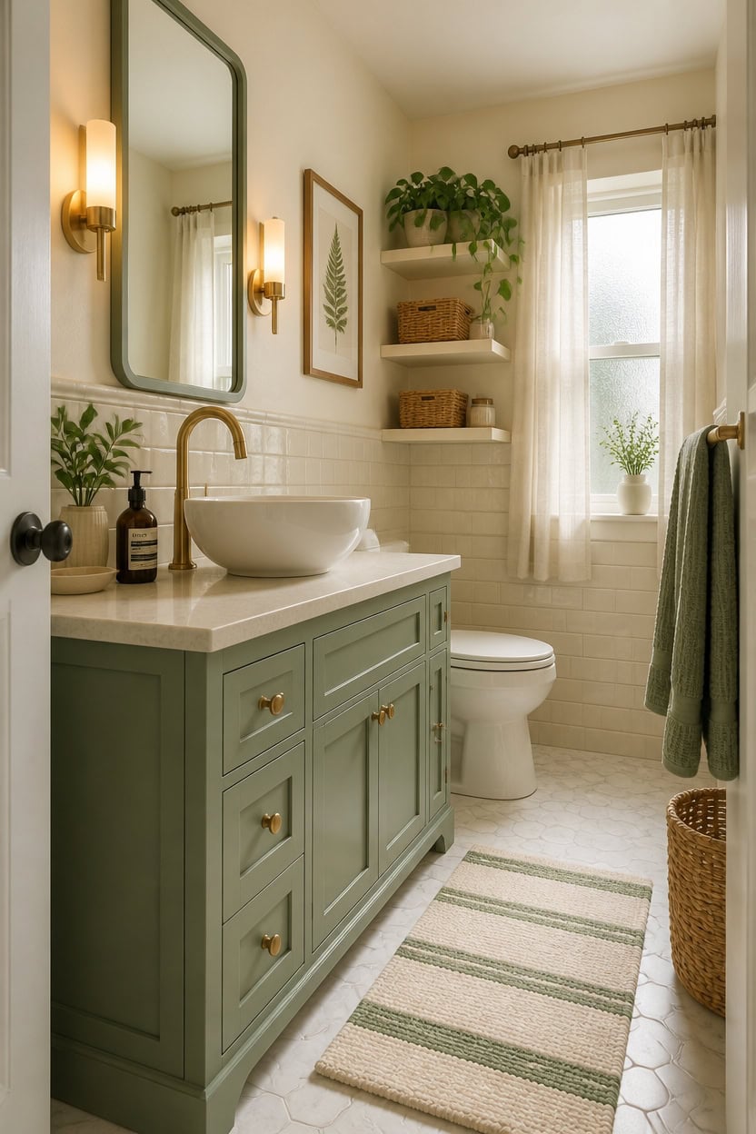 cream forward small green accents