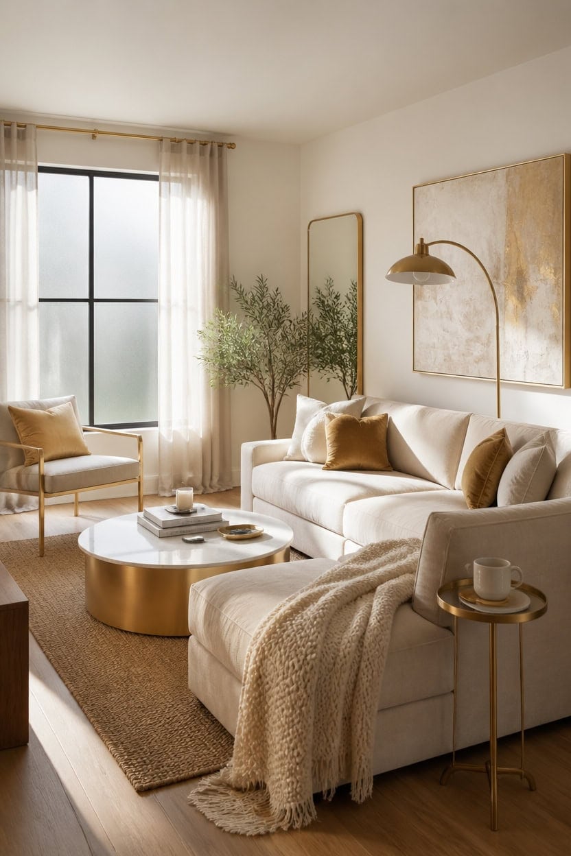 cream gold light filled design