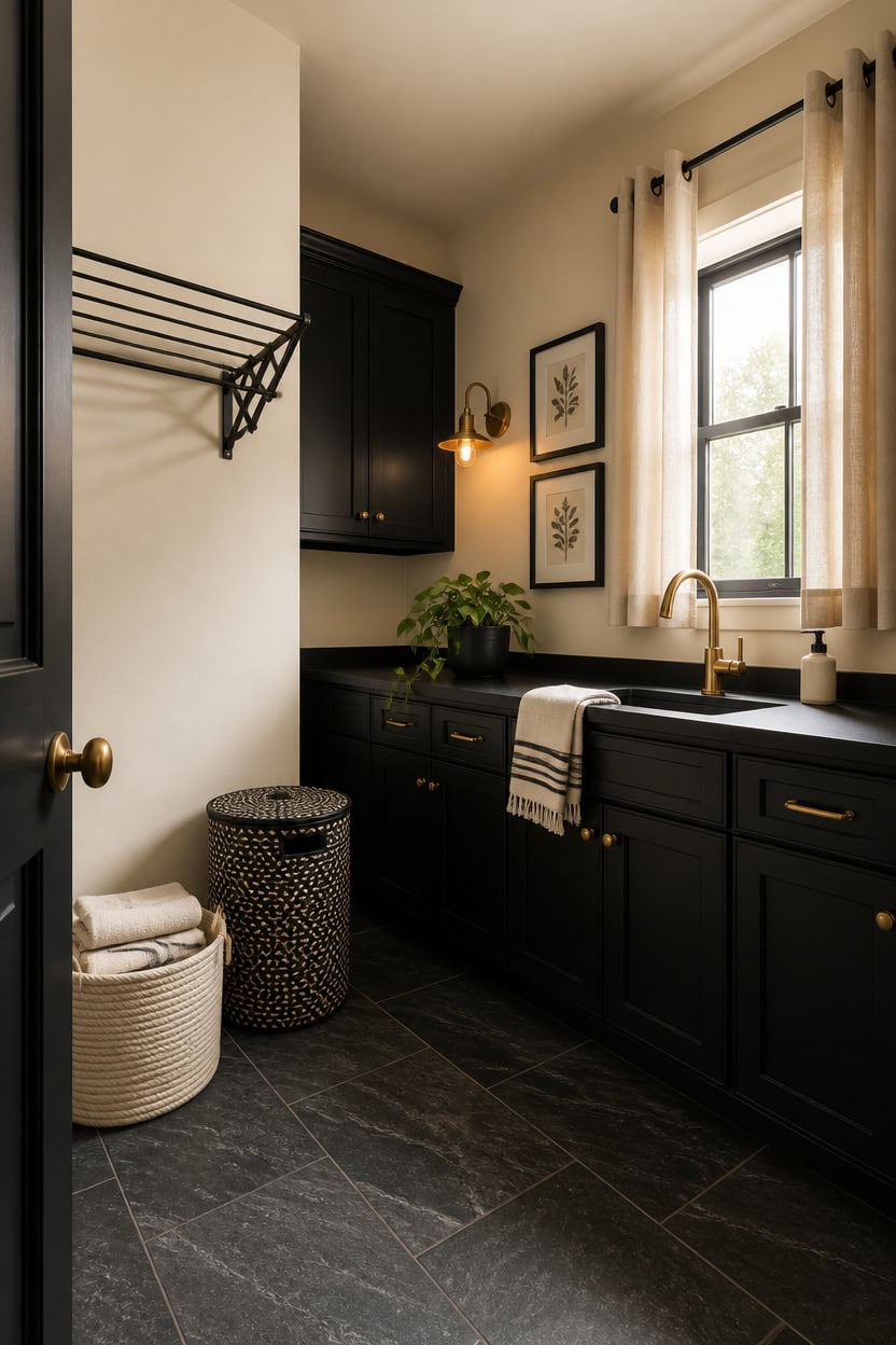 cream walls anchor black elements
