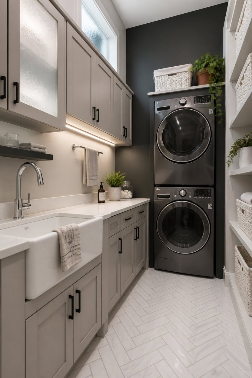 dark gray accent laundry