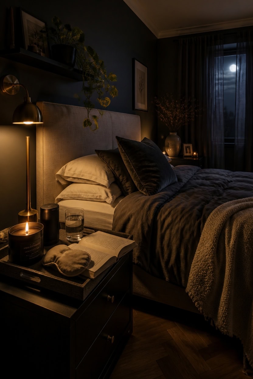 dark gray candlelit reading ritual