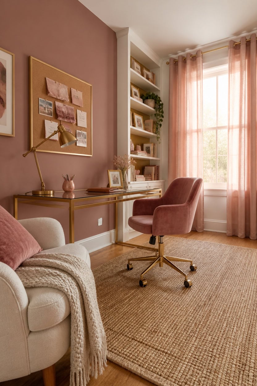 dusty rose with champagne gold