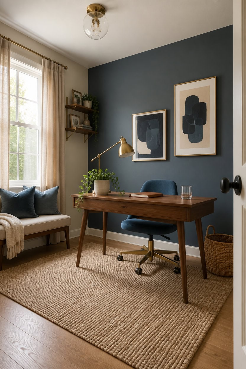 dusty slate navy accents