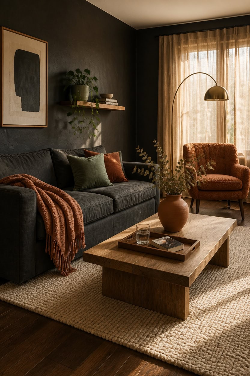 earthy accents for charcoal