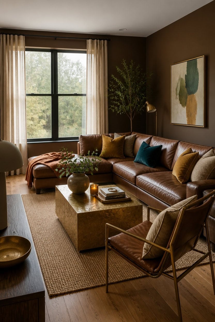 earthy gold with subtle pops