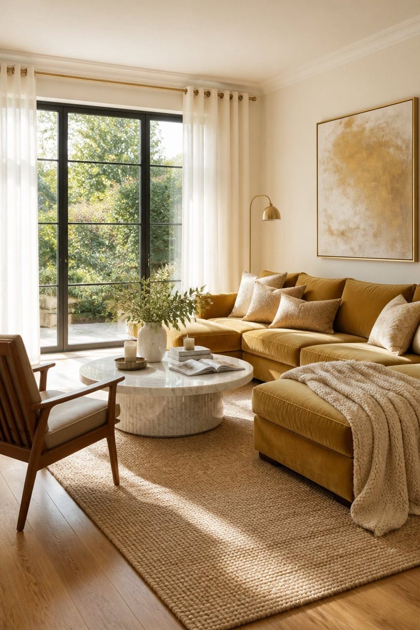 elegant gold toned textiles