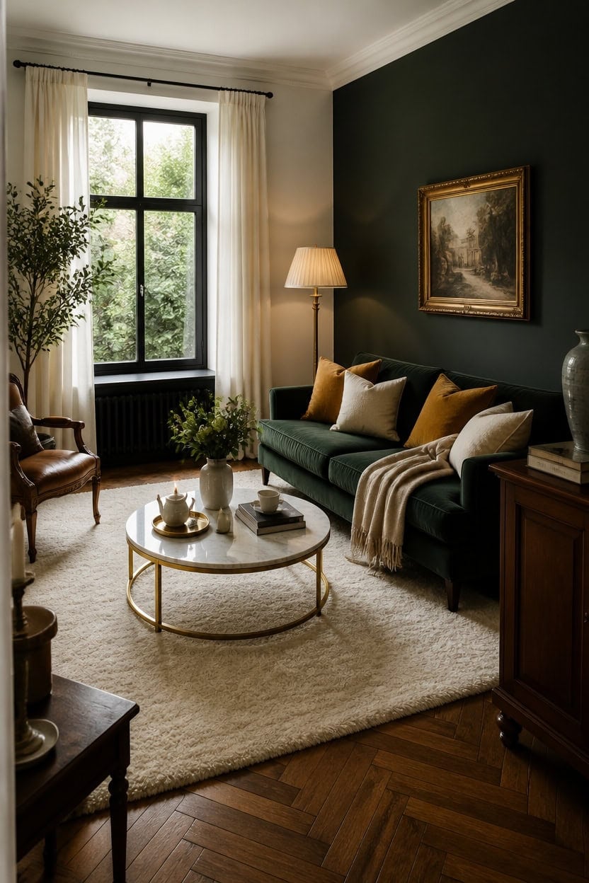 elegant green gold marble styling
