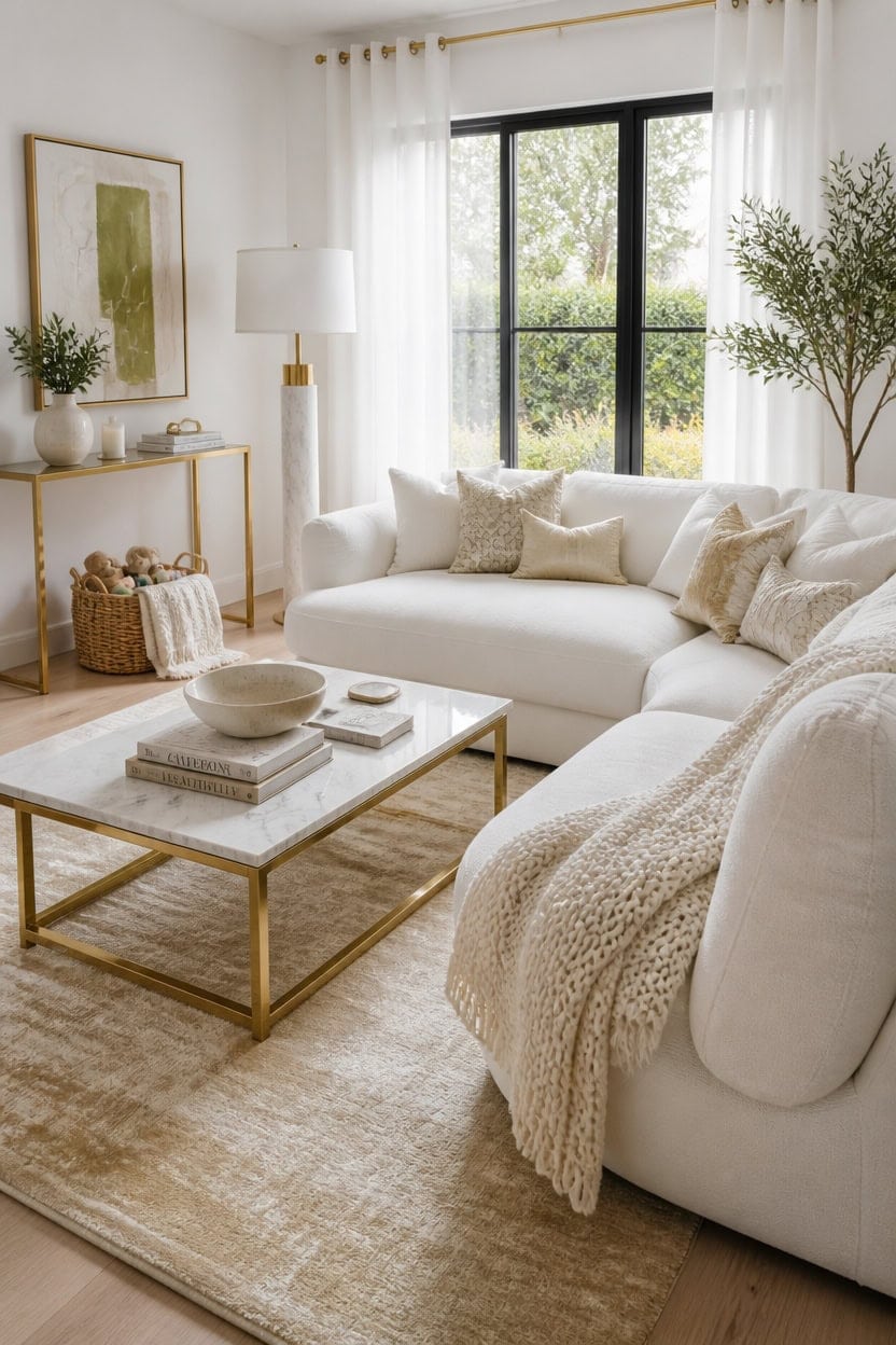 elegant white gold living