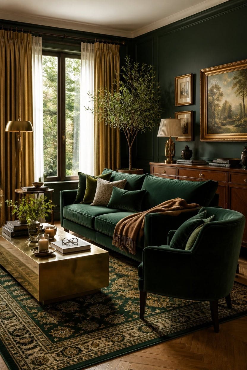 emerald and gold luxury