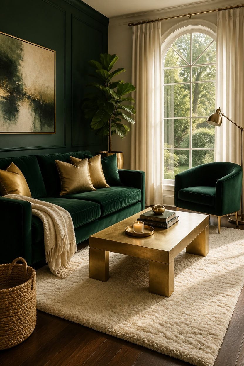 emerald elegance with gold
