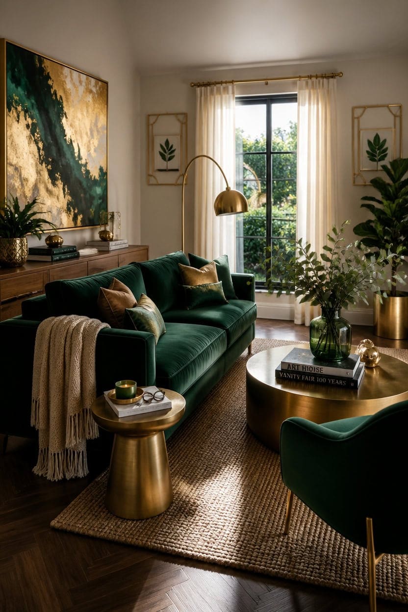 emerald gold artwork harmony