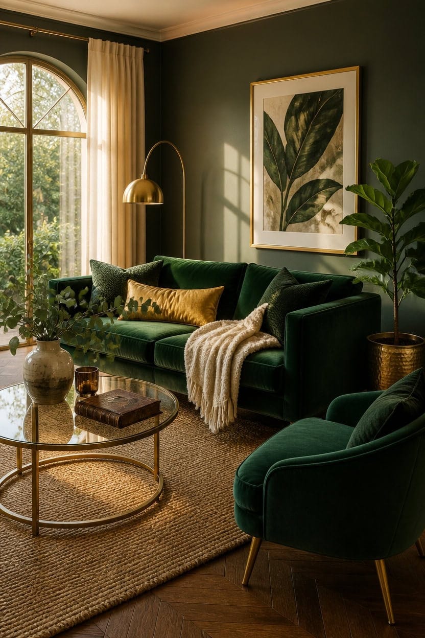 emerald green gold elegance