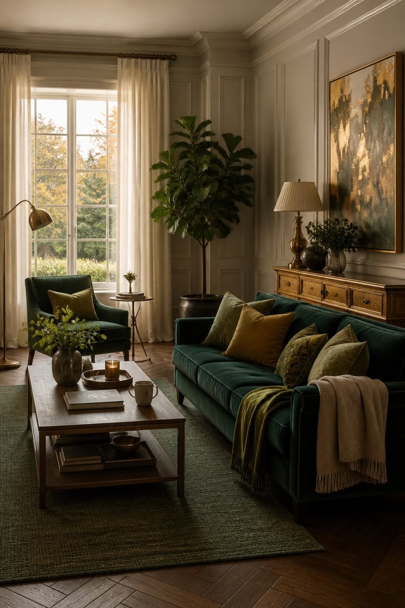 emerald green gold luxury