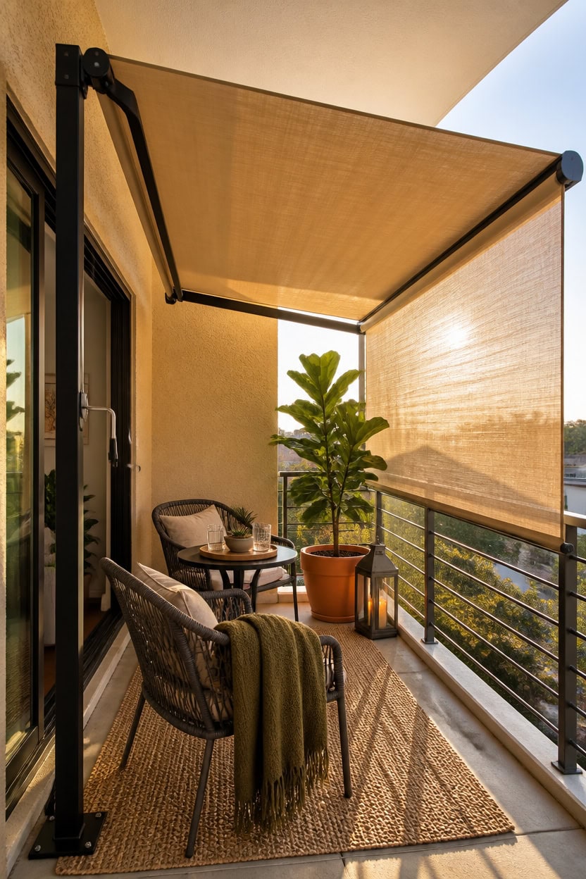 freestanding retractable balcony awnings