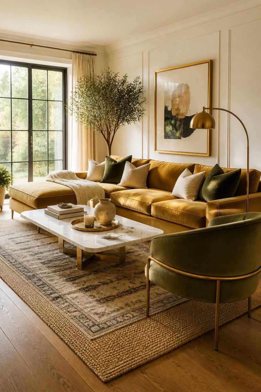 gold accented elegant interiors