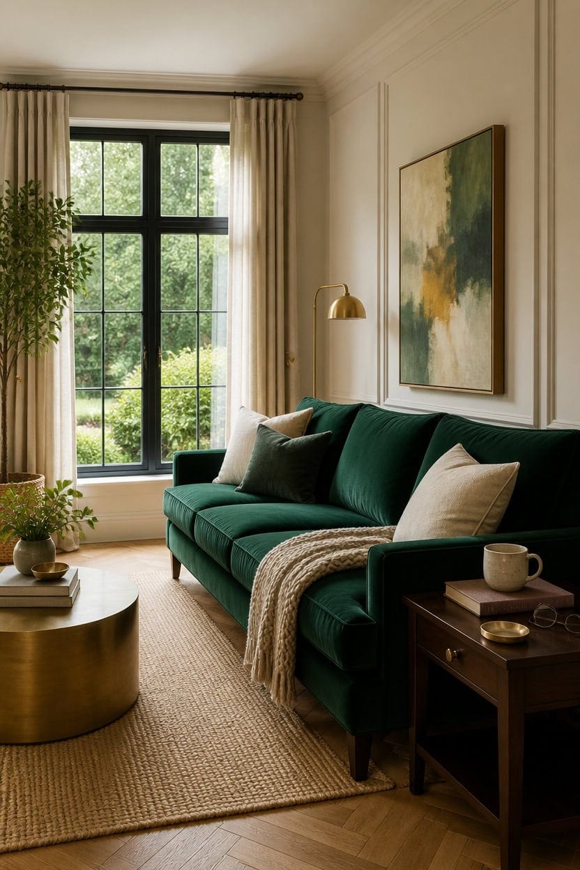 gold accented elegant living