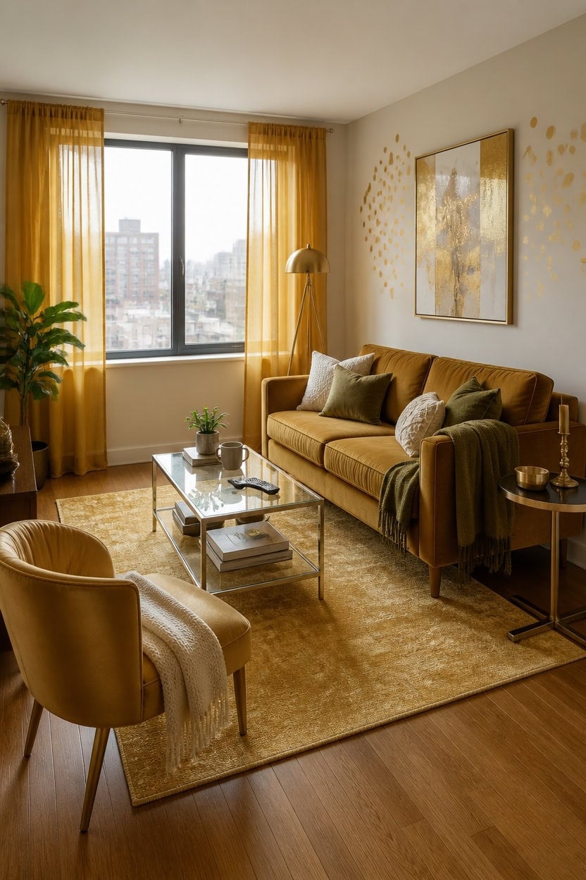 gold accented renter friendly living