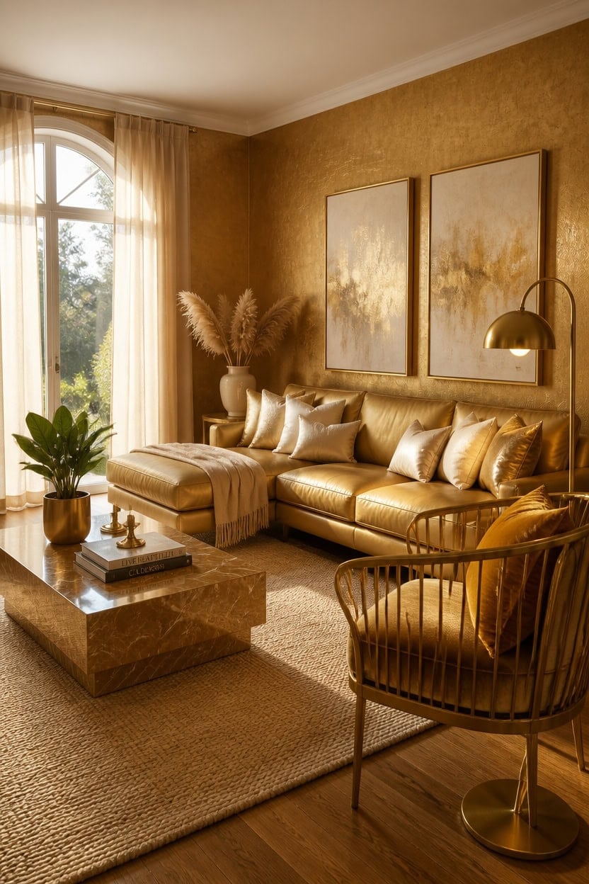 gold accented subtle artwork