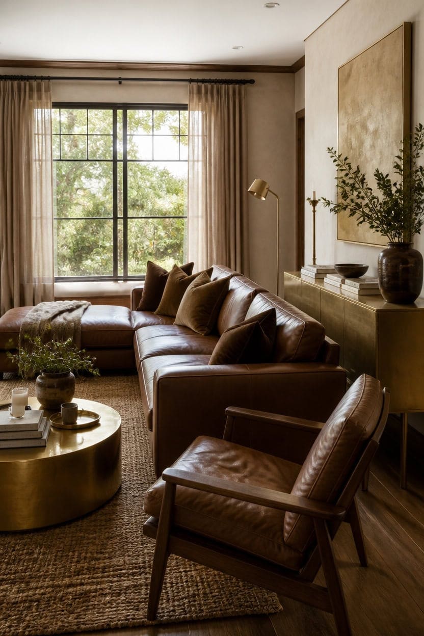gold accented warm brown