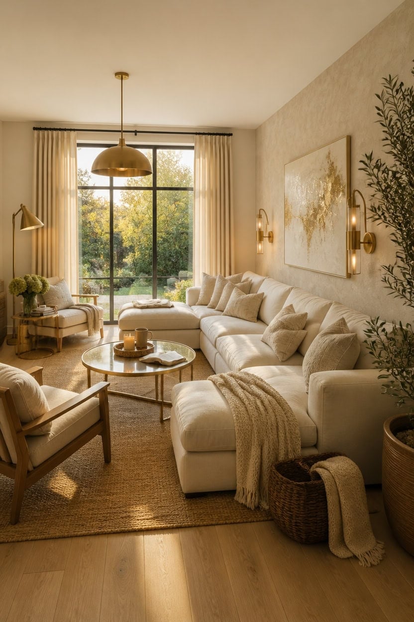 gold accented warm living