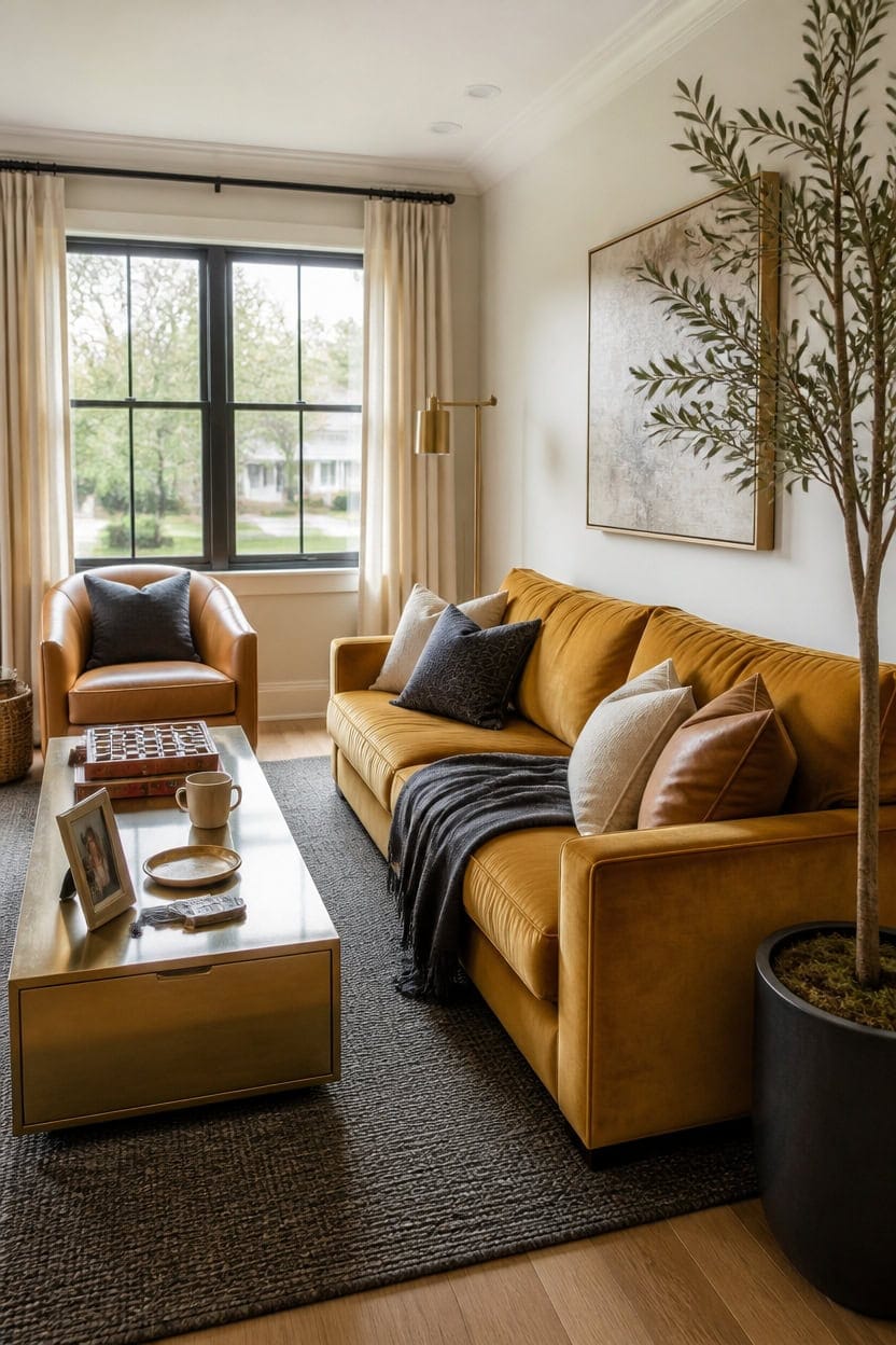 gold accents for blended living