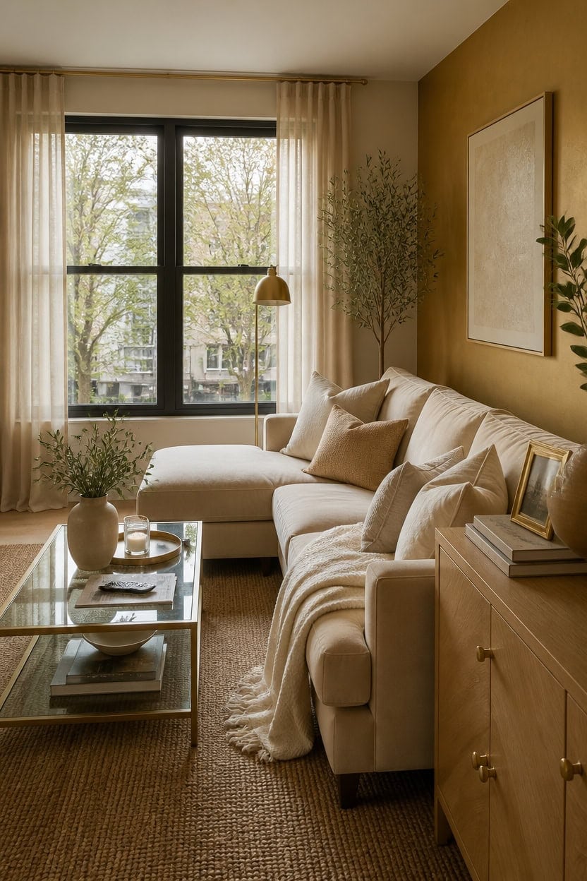 gold beige modern accents
