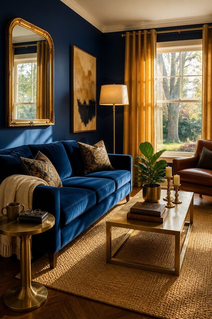 gold blue mature elegance