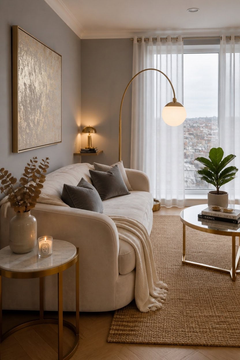 gold brass luxe living