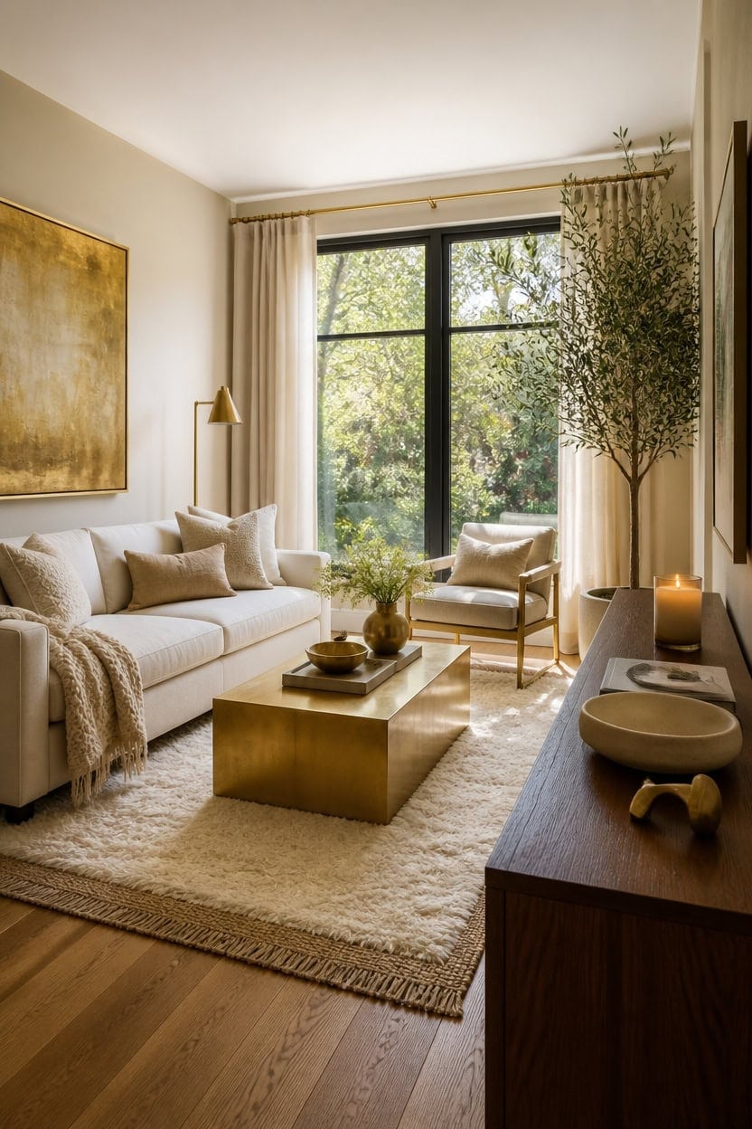 gold coffee table centerpiece