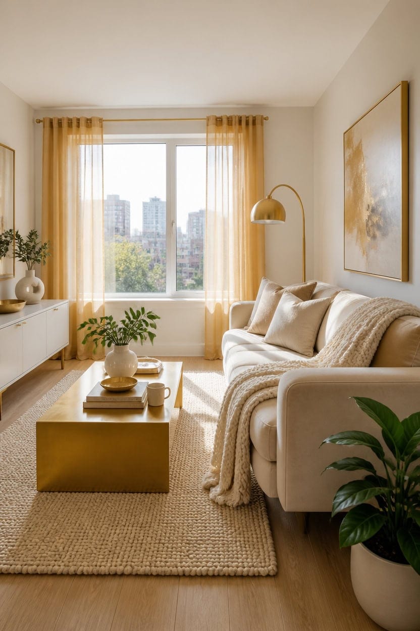 gold drapes lease friendly makeover
