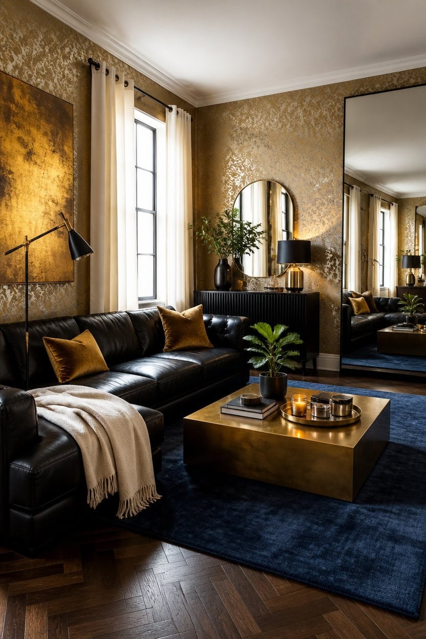 gold glimmering mirrored luxury