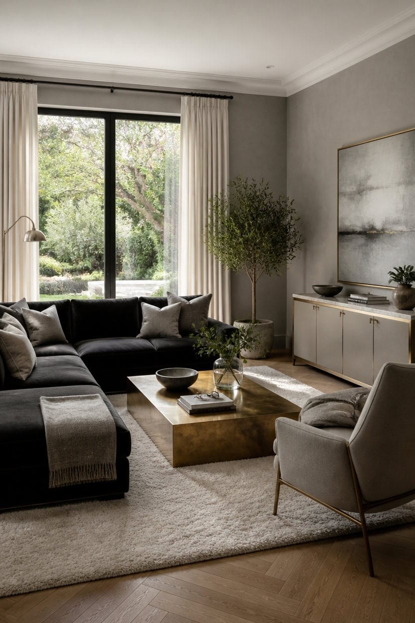 gold leaf coffee table centerpiece