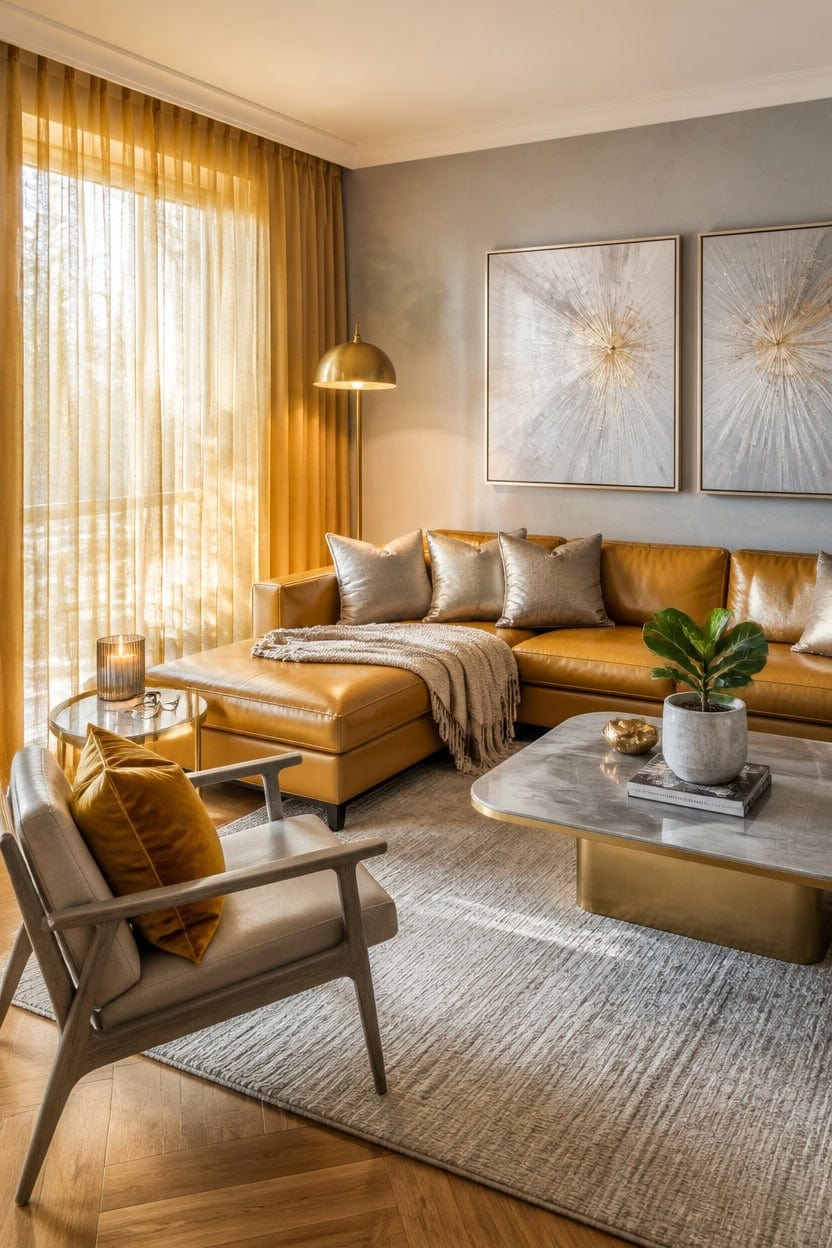 gold silver balanced interior design
