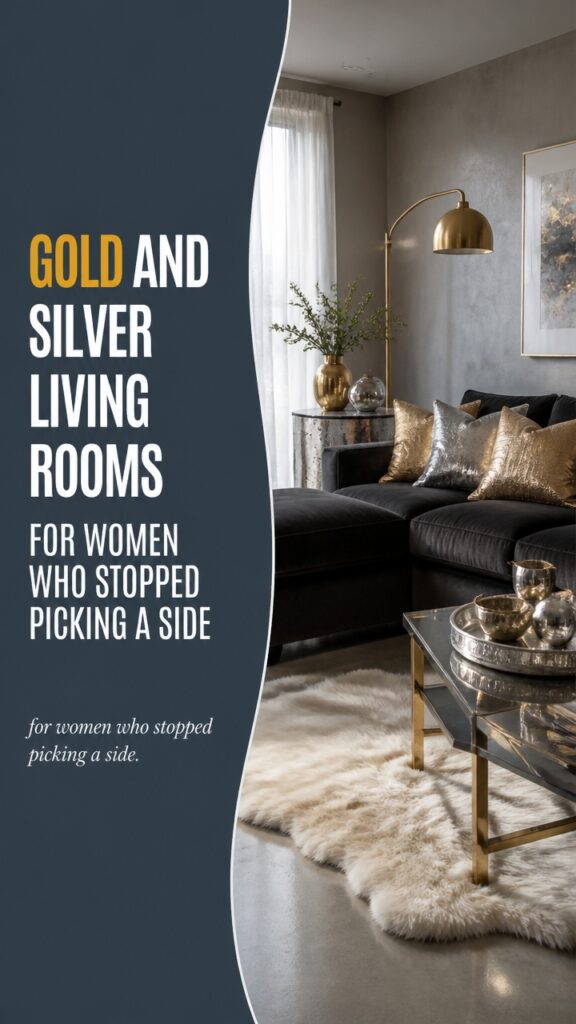 Gold and Silver Living Rooms for Women Who Stopped Picking a Side