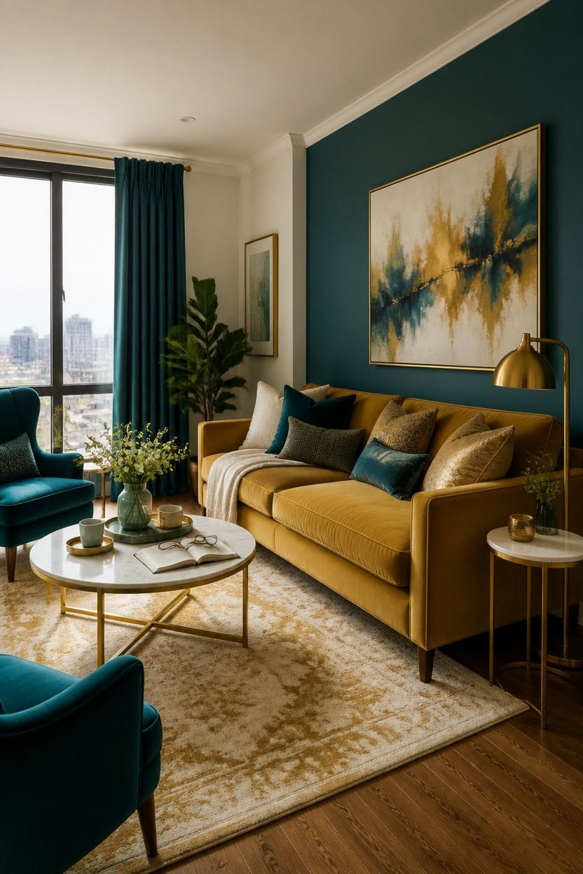 gold teal luxe d cor