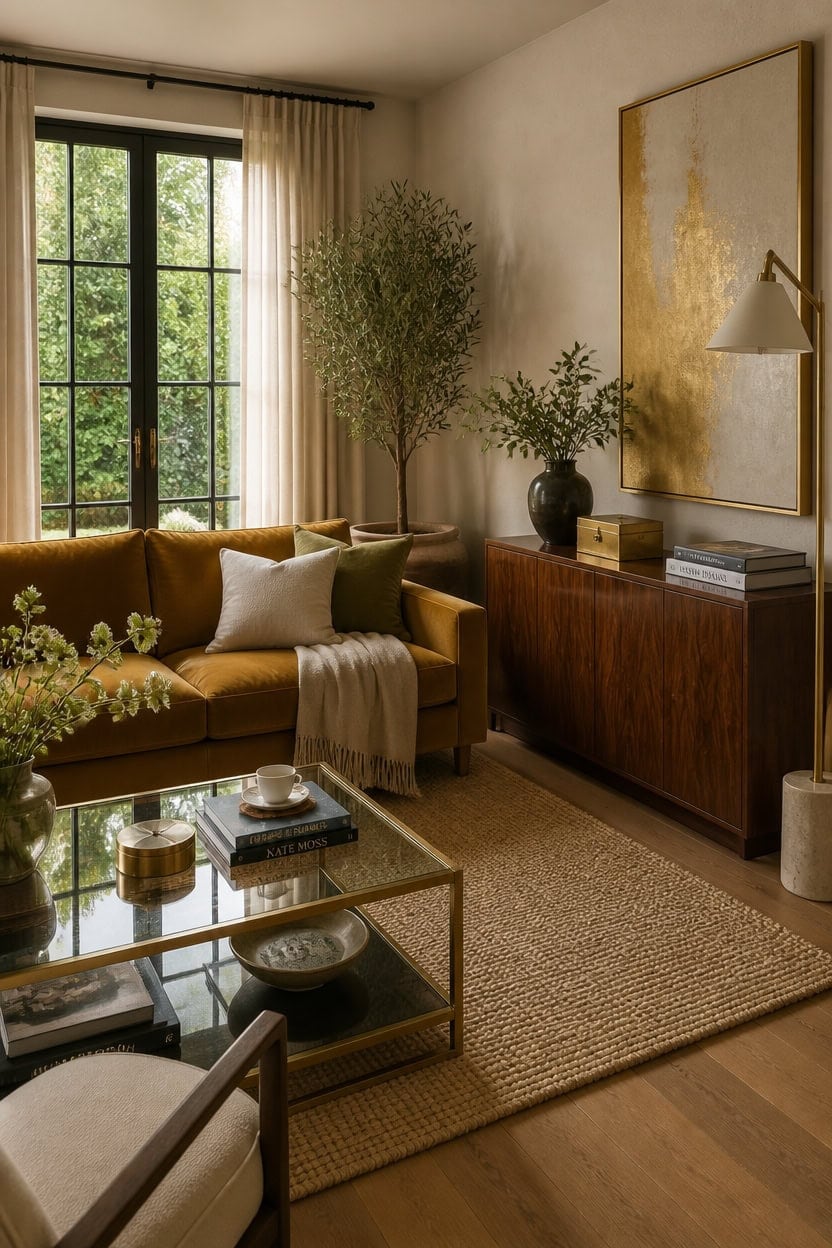 gold toned luxury living