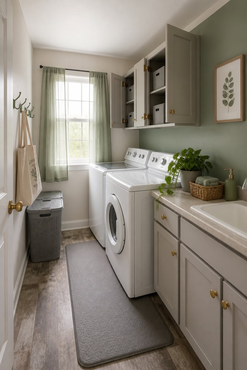 gray and green budget laundry